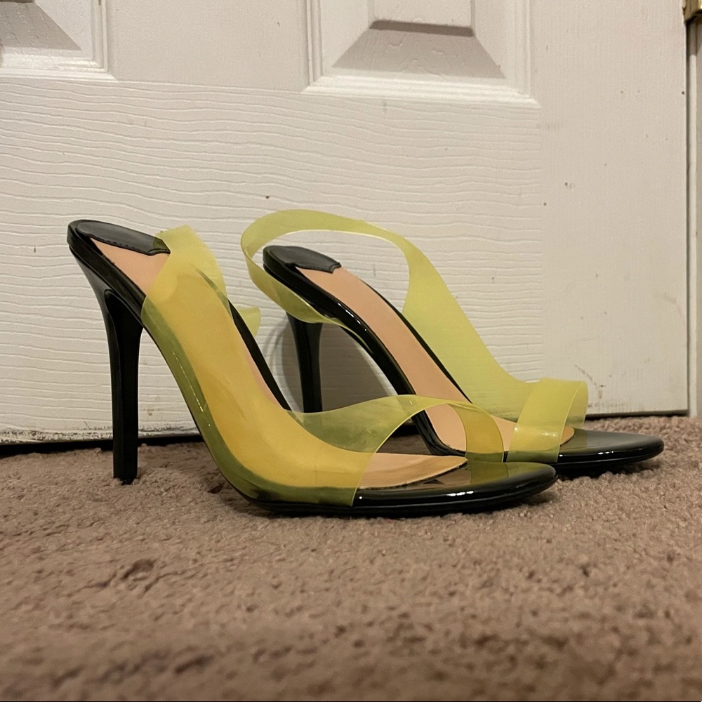 Neon sling back heels